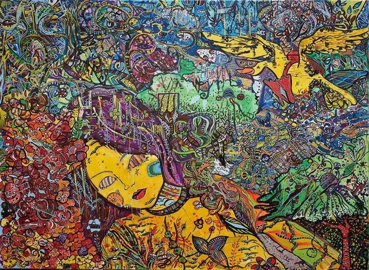 La femme et l'oiseau, artwork by Céline Hubert