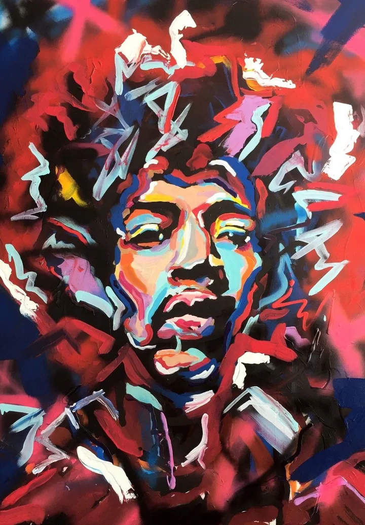 Jimi Hendrix, œuvre de Stéfanie Kearns