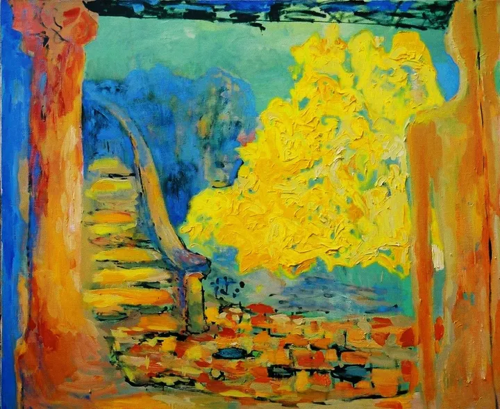 Waiting for the yellow tree, artwork by Dragos Botezat