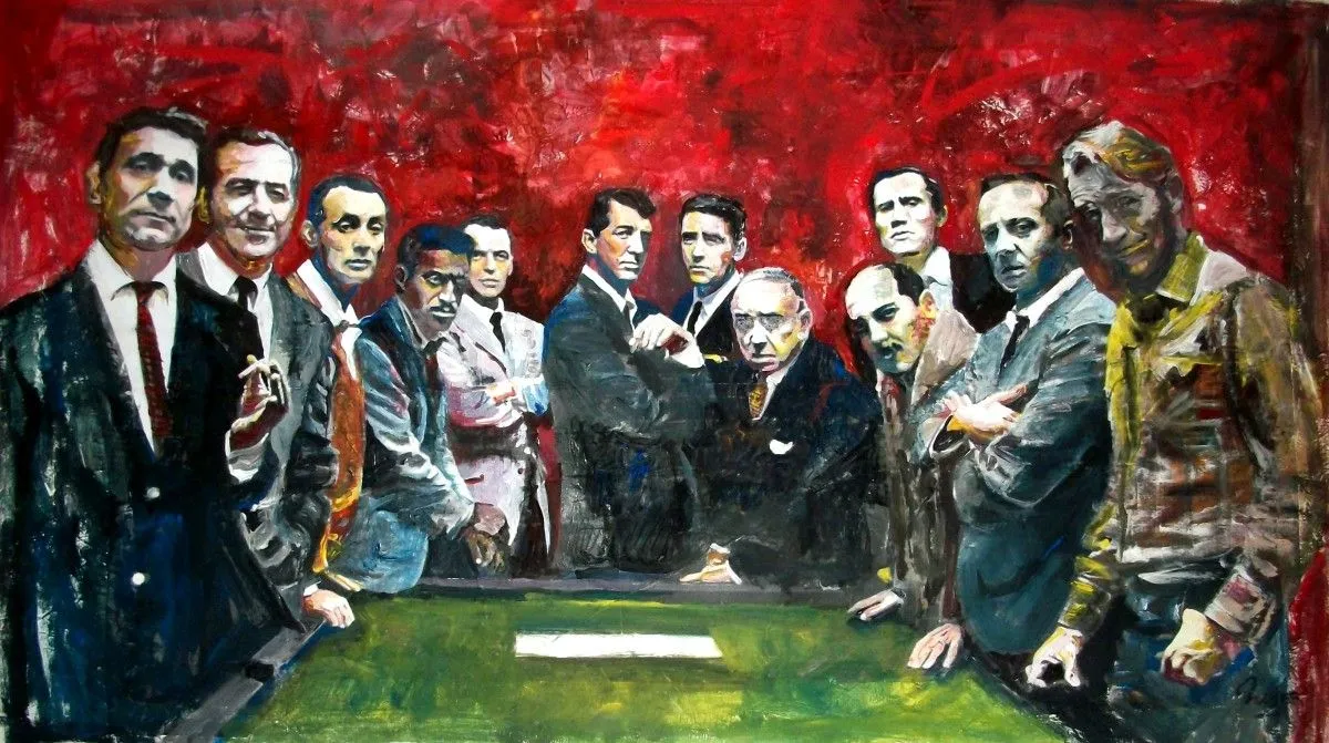 FRANK SINATRA, DEAN MARTIN, SAMMY DAVIS JR. PETER LAWFORD, JOEY BISHOP AND THE RAT PACK - OCEAN´S ELEVEN, œuvre de MARCELO NEIRA