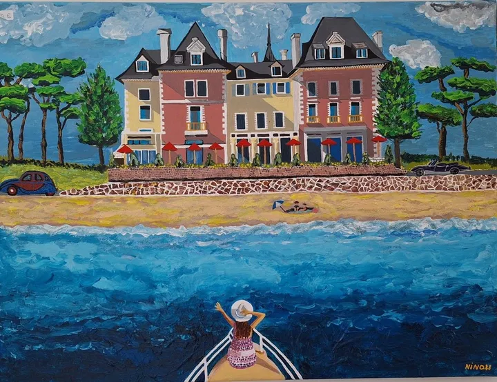 N°82 Arrivée à L'hôtel, œuvre de Jean-Michel FRAMERY