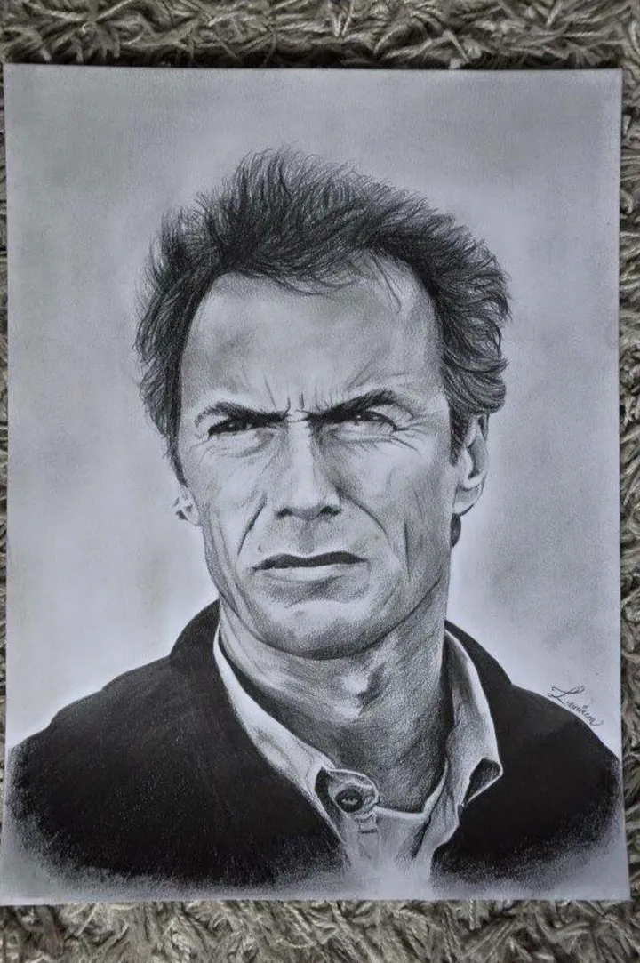 Clint Eastwood, œuvre de Laurine Burlion