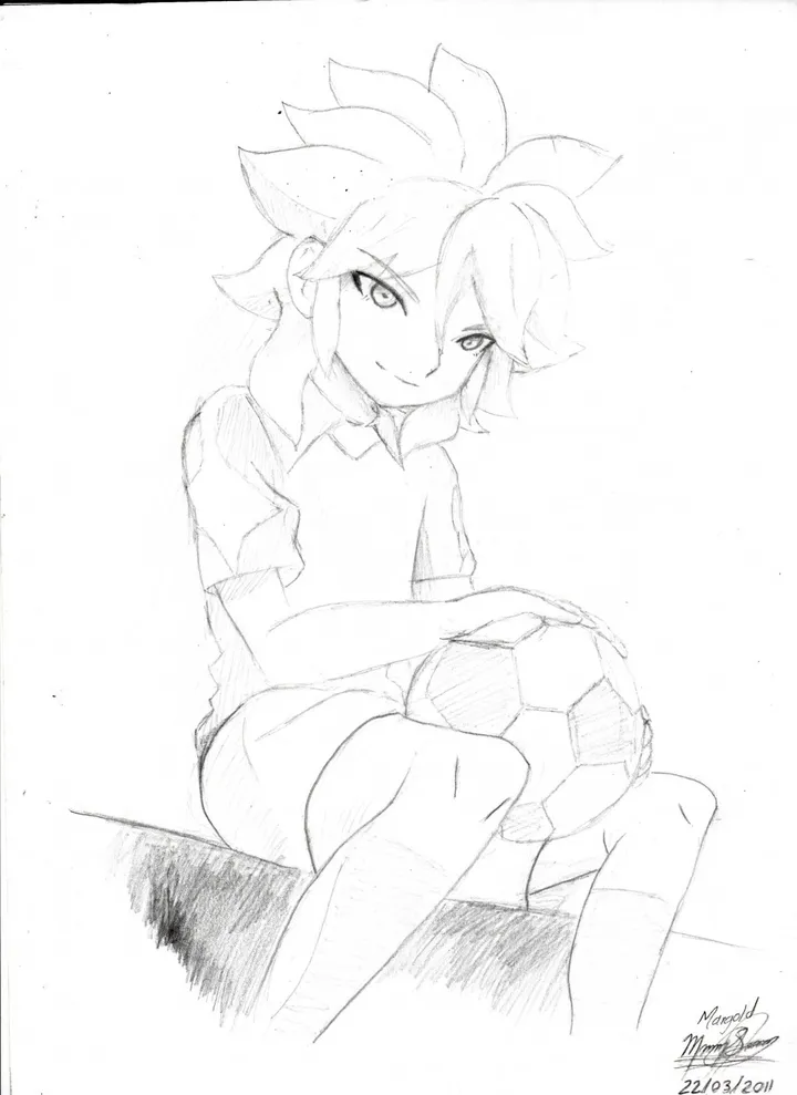 Amemiya Taiyou - Inazuma Eleven Go, artwork by Margold Reina