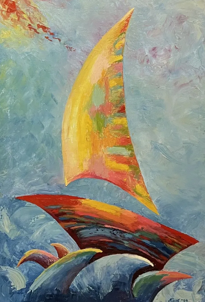 Sailing boat, artwork by Mirsad Koljenovic