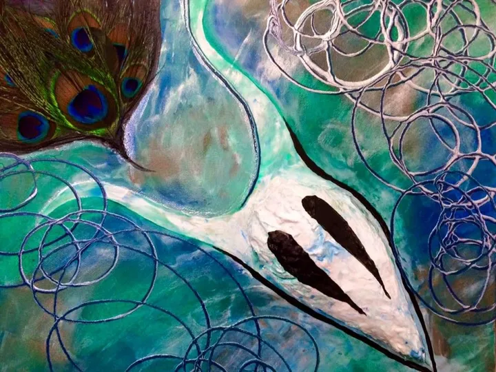 J'ai flatté le paon, artwork by Gabrielle Paquette