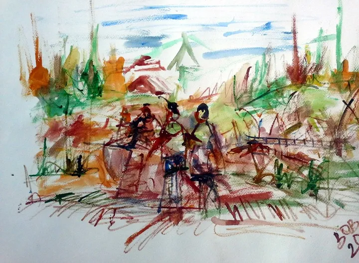 Weekend at the Medeo, artwork by Akpan Usoroh