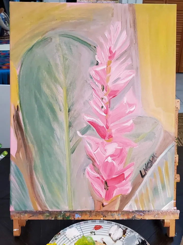 Tropical flower, artwork by Ligia Moya
