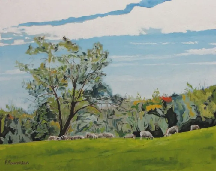 Prèes du gros orme, By The Big Elm, œuvre de Francois Fournier