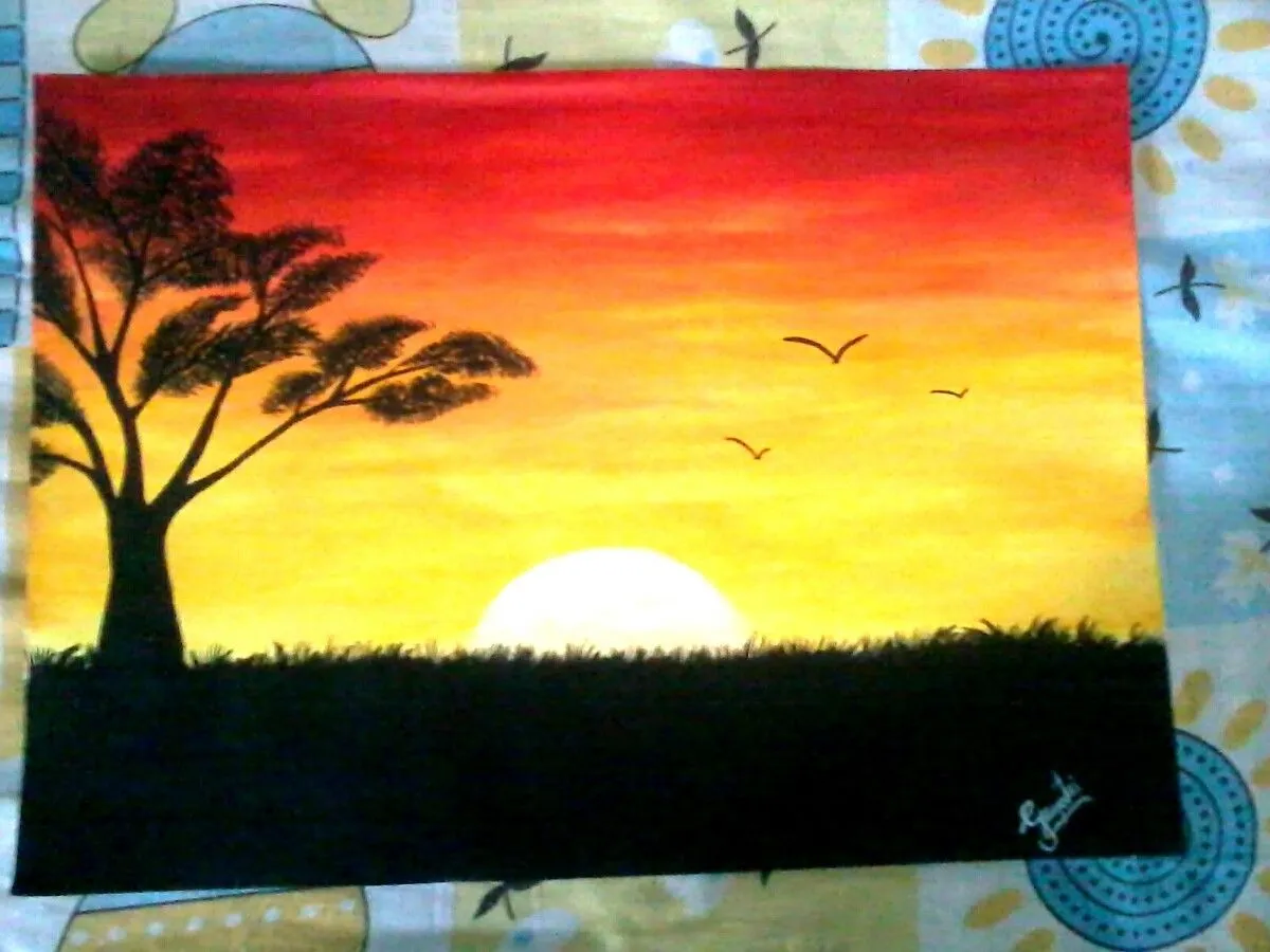sun set, artwork by Gayatri Rao