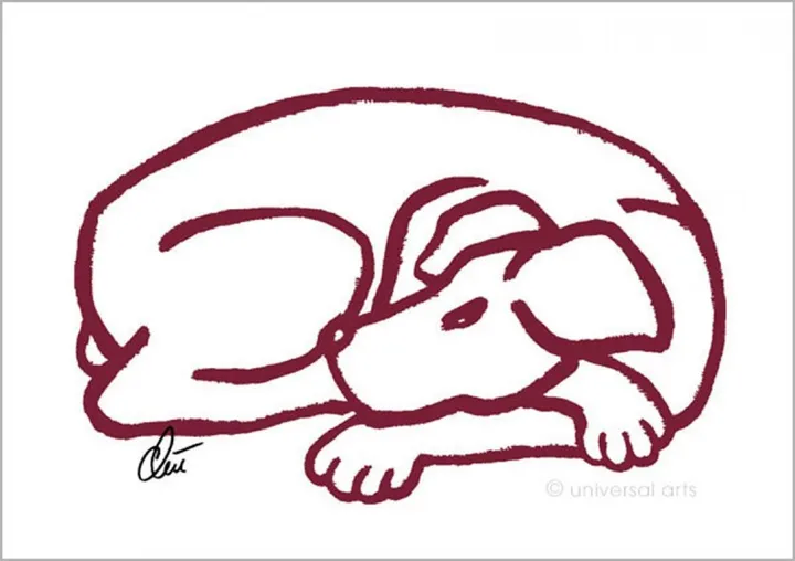 Jacqueline Ditt - Dog - Red ( Hund - Rot), œuvre de Jacqueline Ditt