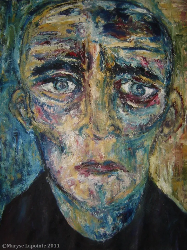 Portrait à la Kokoschka, artwork by Maryse Lapointe