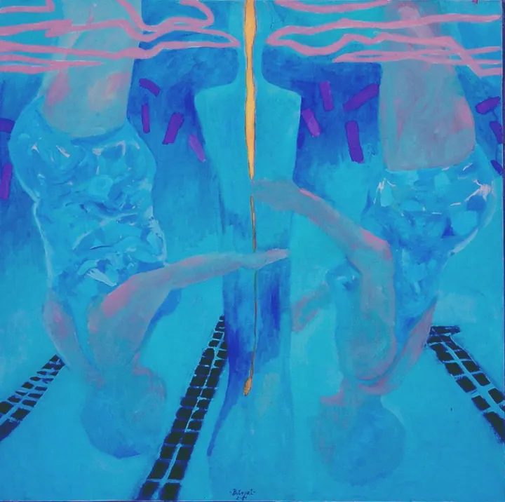 Synchronous swimming near a hyper, artwork by Dragos Botezat