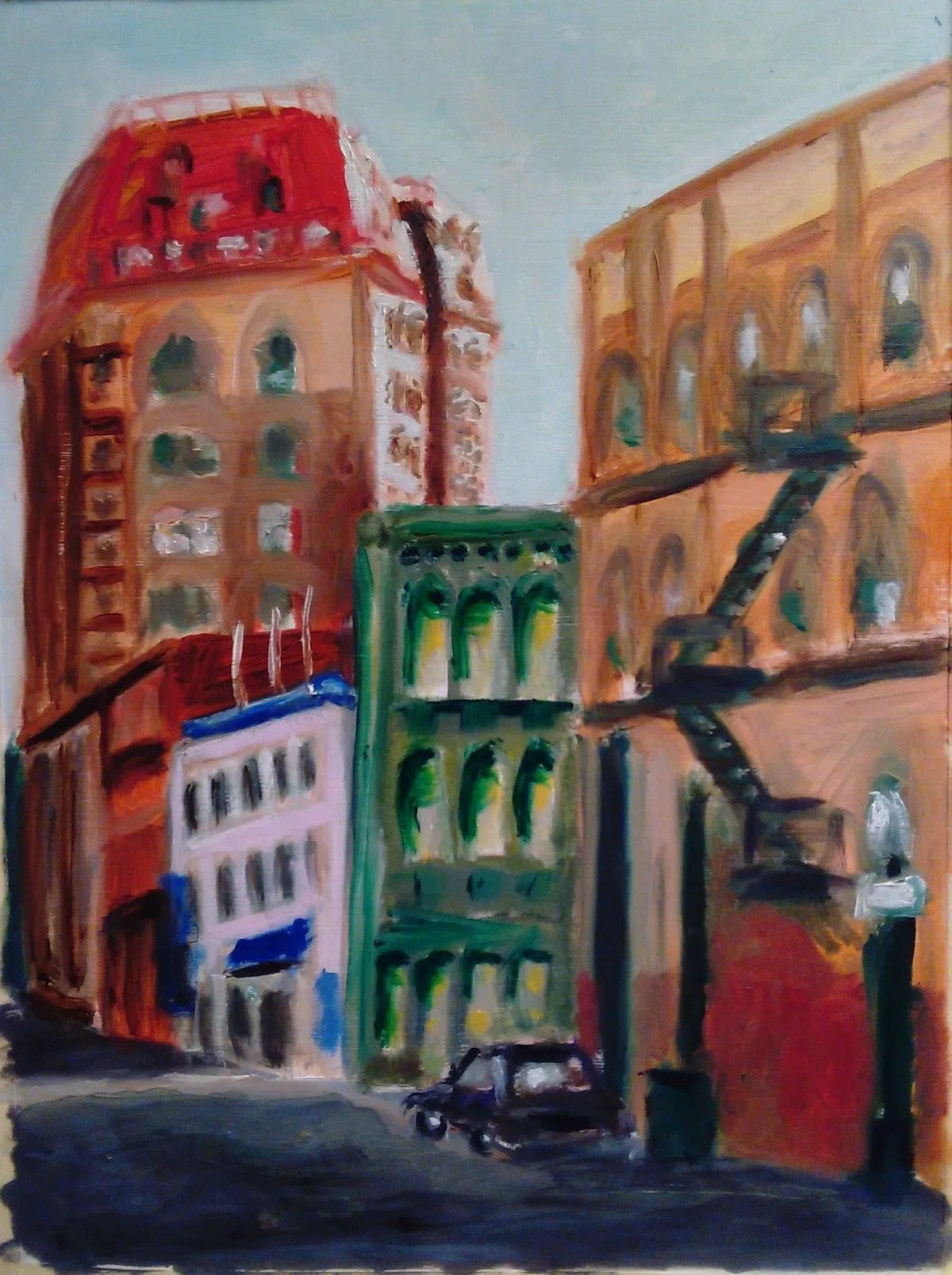 Vancouver Street Scene, artwork by Kenneth Friend