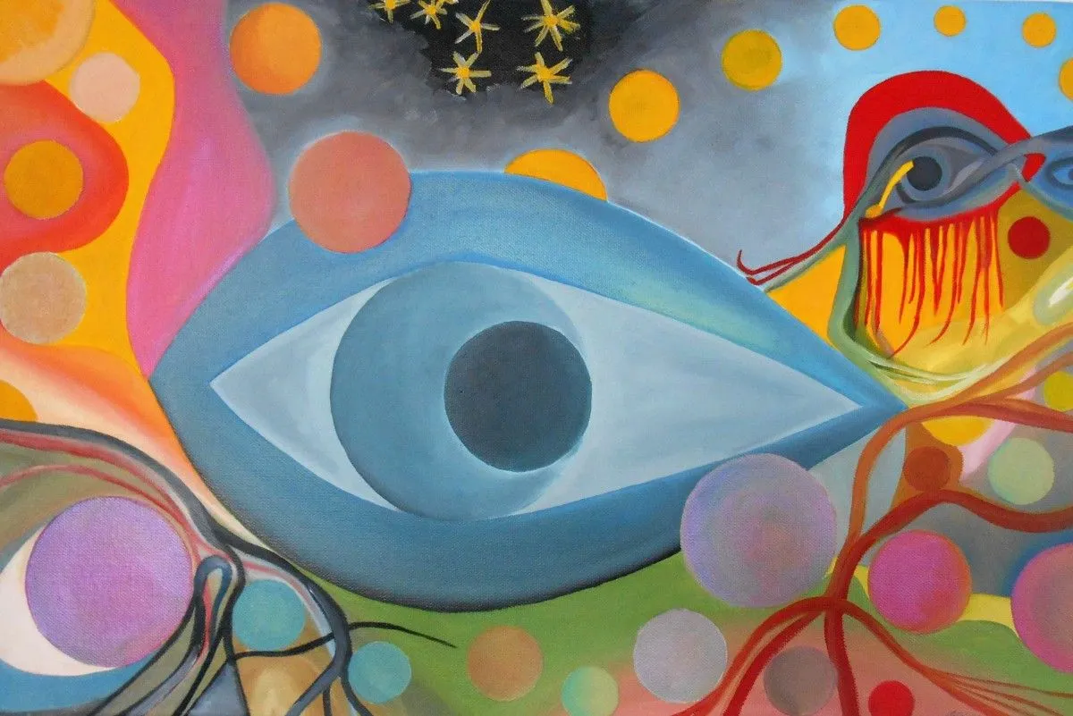 oil "tränendes Auge", œuvre de Hansjörg Hermann