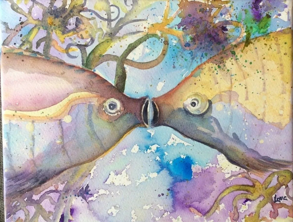 Le baiser, artwork by Louise Champagne