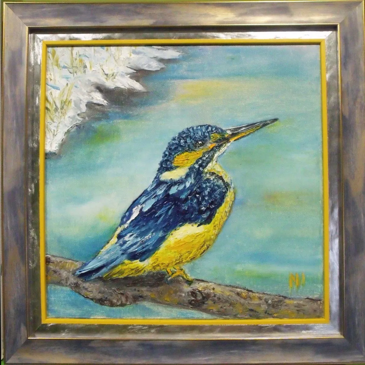 Bird kingfisher, artwork by Nadezhda Ivanova
