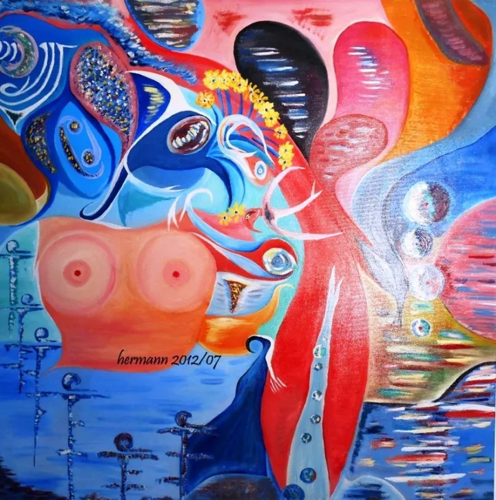 oil "Weiblichkeit", œuvre de Hansjörg Hermann