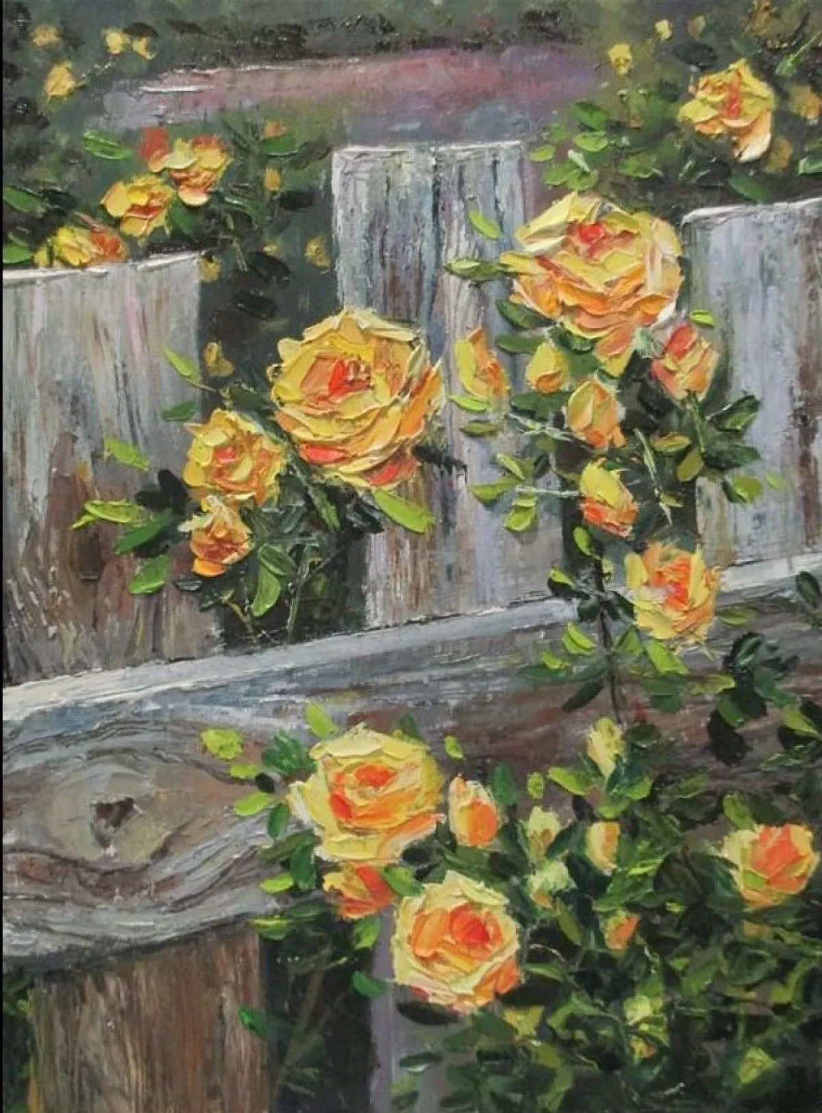 yellow roses, artwork by Azra Azra