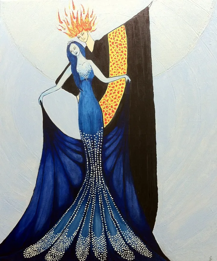 Balance. The King of Salamanders and the Queen of the Undines, œuvre de Haleh Brooks