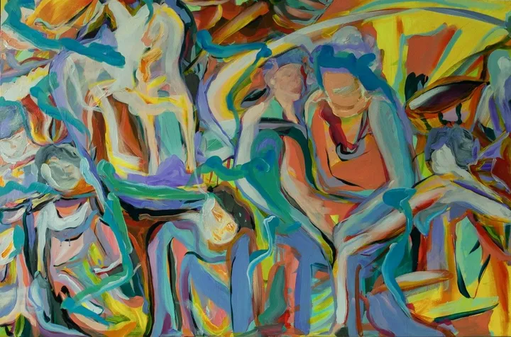 Le marché., artwork by Charaf El Ghernati
