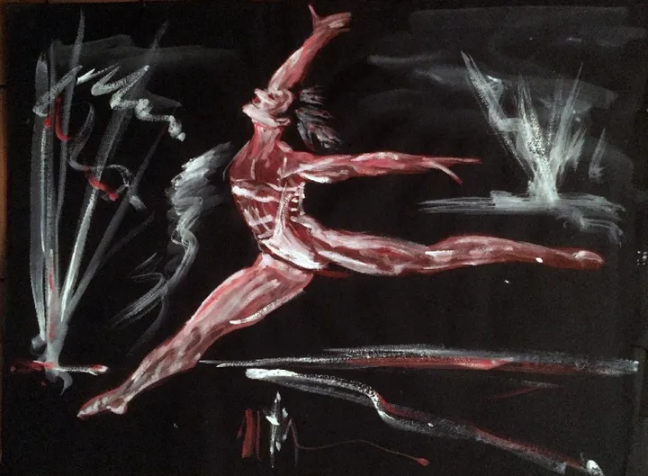 Danseur in the night, œuvre de Patrick Tubaro