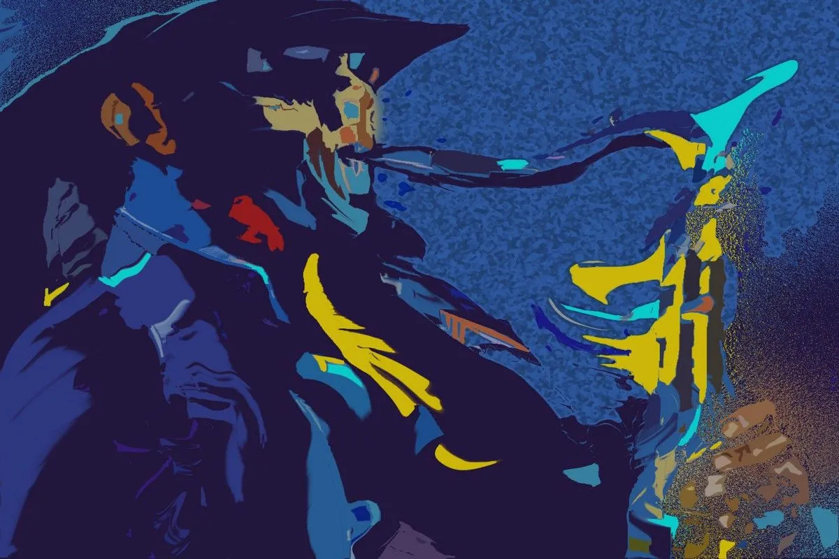 SAX PLAYER, œuvre de Ernesto Akaba