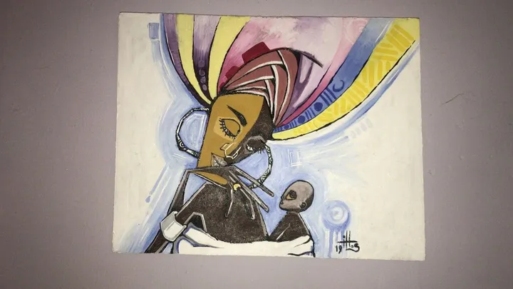 Mother love, œuvre de SATTI LATIF
