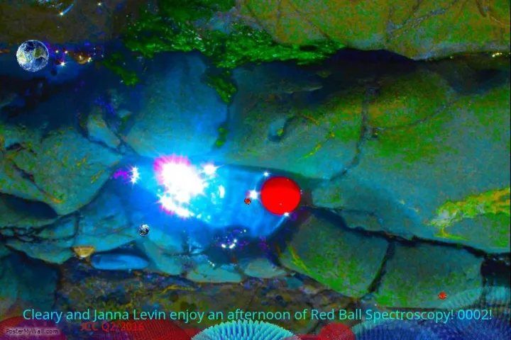 Cleary and Janna Levin enjoy an afternoon of Red Ball Spectroscopy!, œuvre de John Charles Cleary