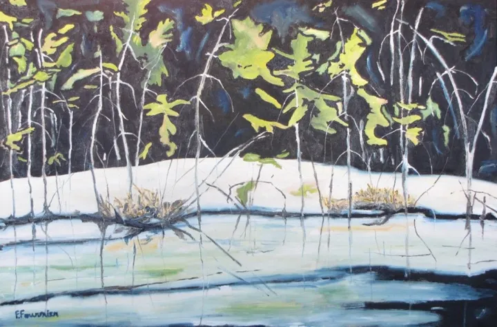 L'étang gelé, Frozen Marsh, artwork by Francois Fournier