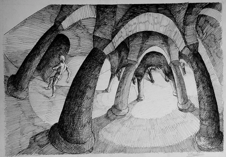 Dilated columns, artwork by Dragos Botezat