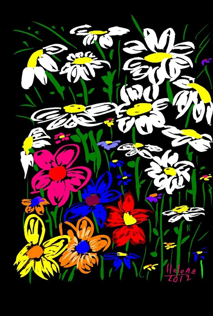 Marguerites, œuvre de Maria Santos