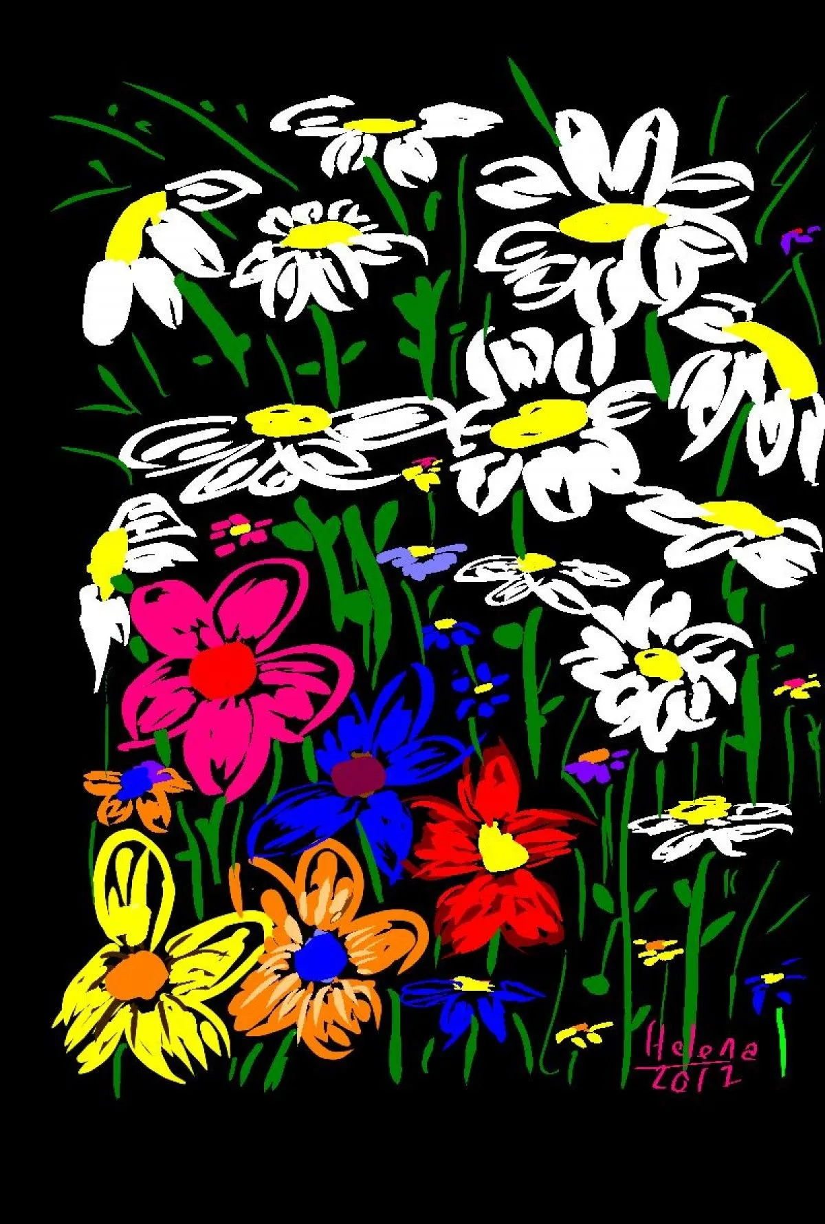 Marguerites, artwork by Maria Santos