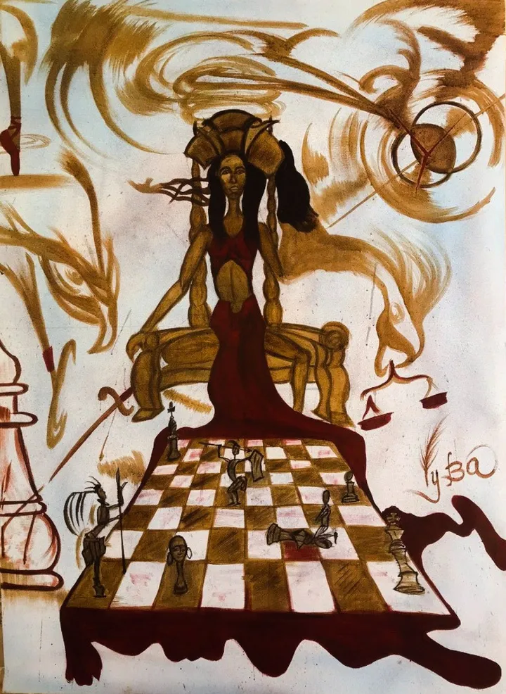 The Longademe battle, œuvre de Aboubakry Ly BA