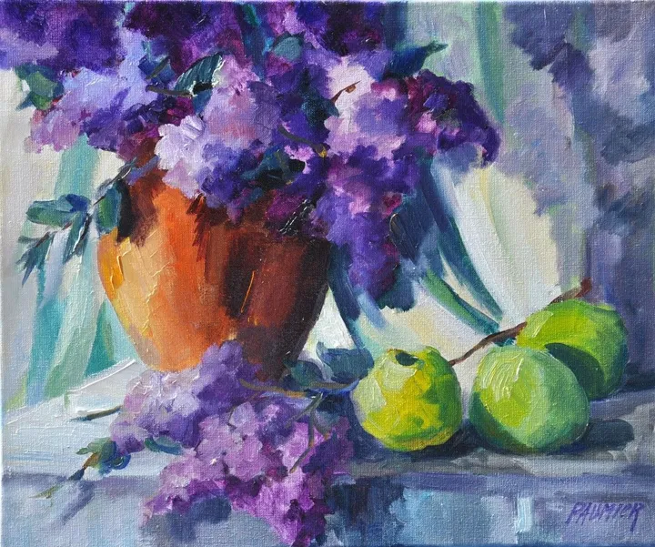 Bouquet de lilas et pommes vertes, œuvre de Galerie Arnaud