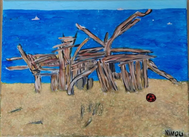 116 Refuge en bois flottés, œuvre de Jean-Michel FRAMERY