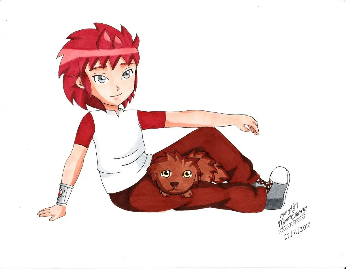 Kasai and his pet OC, artwork by Margold Reina