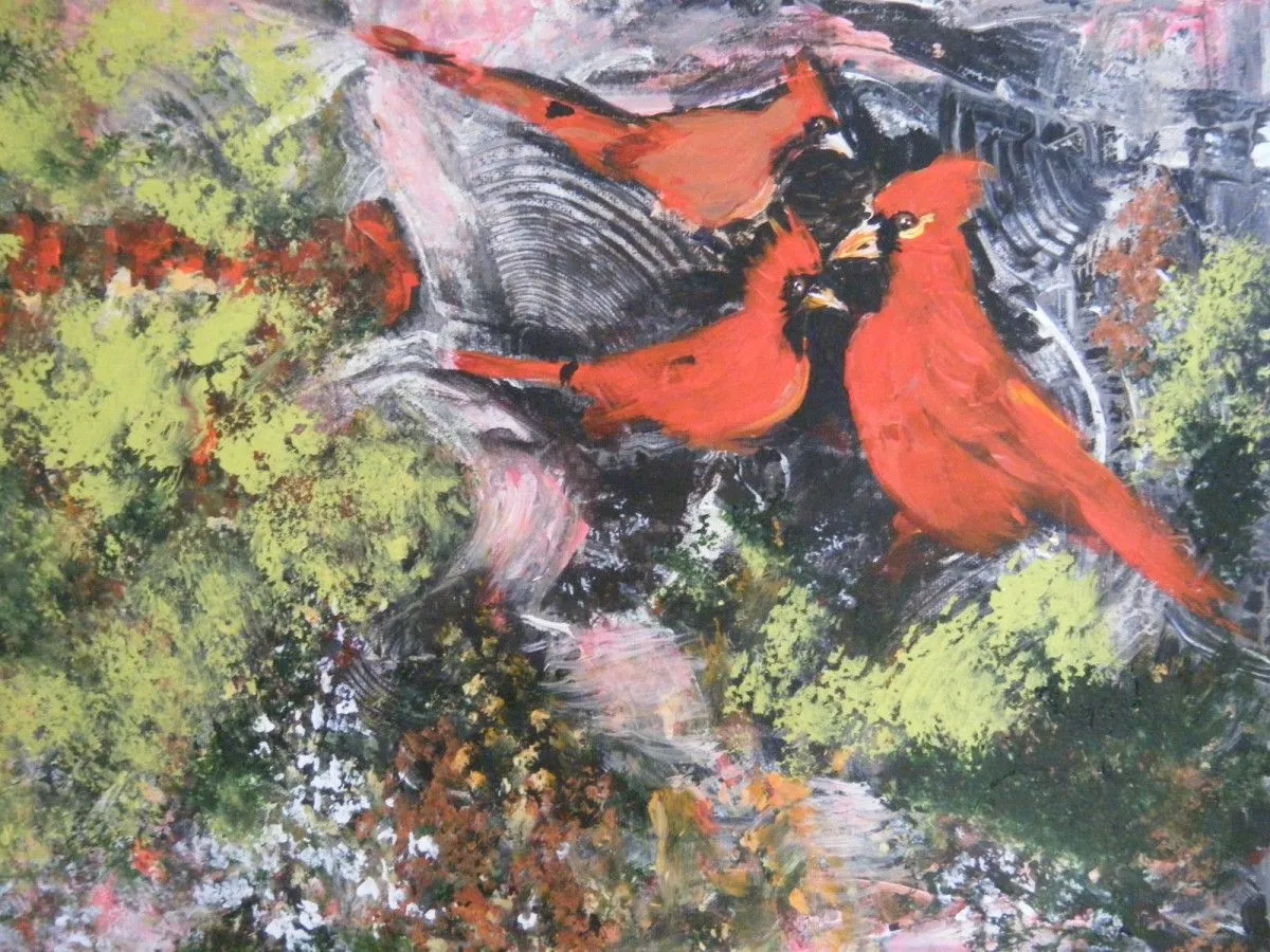 Cardinaux, artwork by C. Marcotte