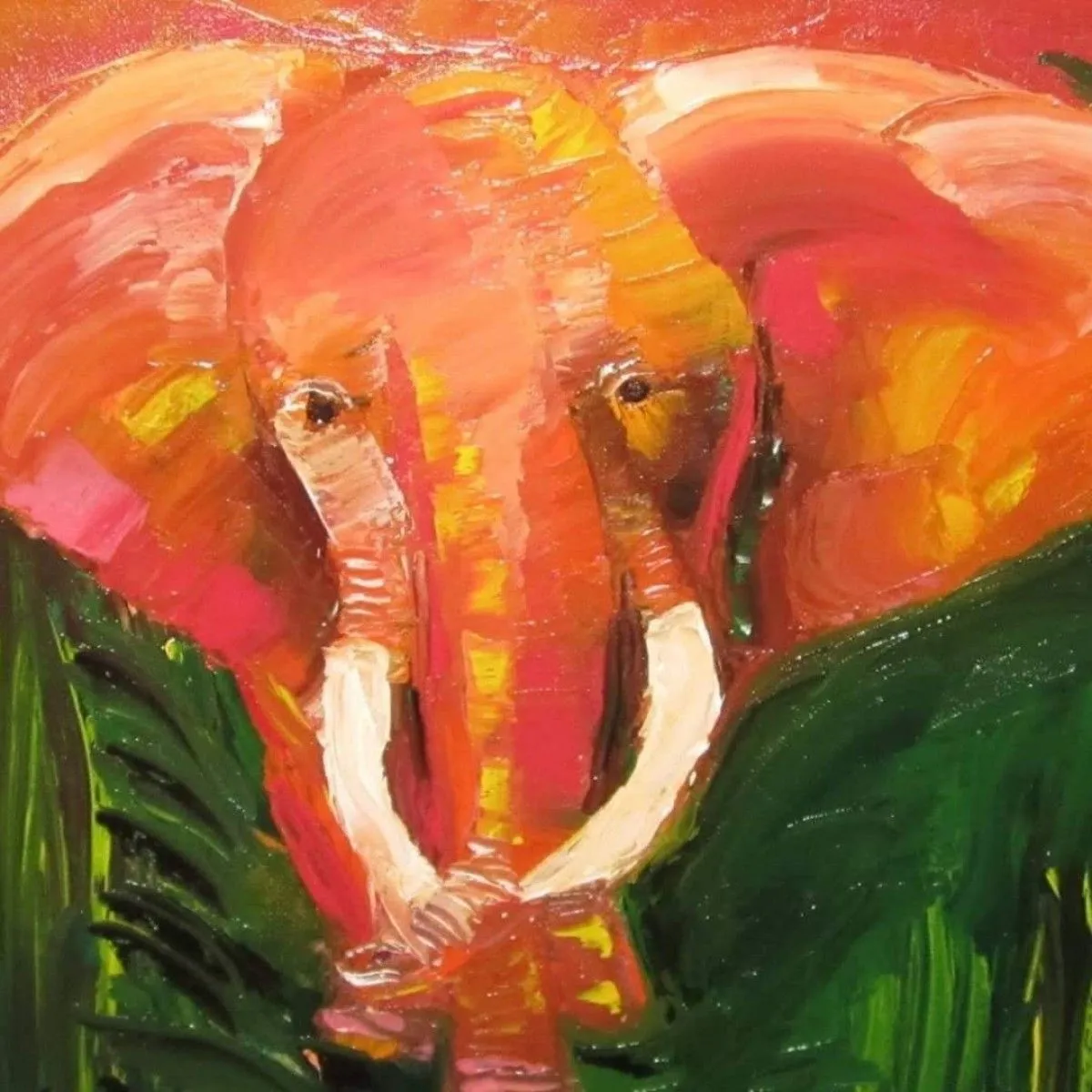 Pink elephant, artwork by Ligia Moya