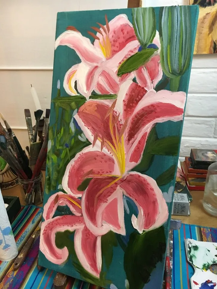 Tiger lilies, artwork by Ligia Moya