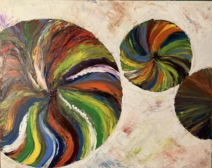 217- Les roues de Rio en explosion, œuvre de Lynda Hamel