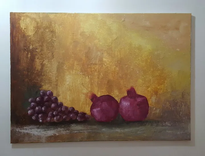 Pomegranate and grapes, œuvre de kamila nabi