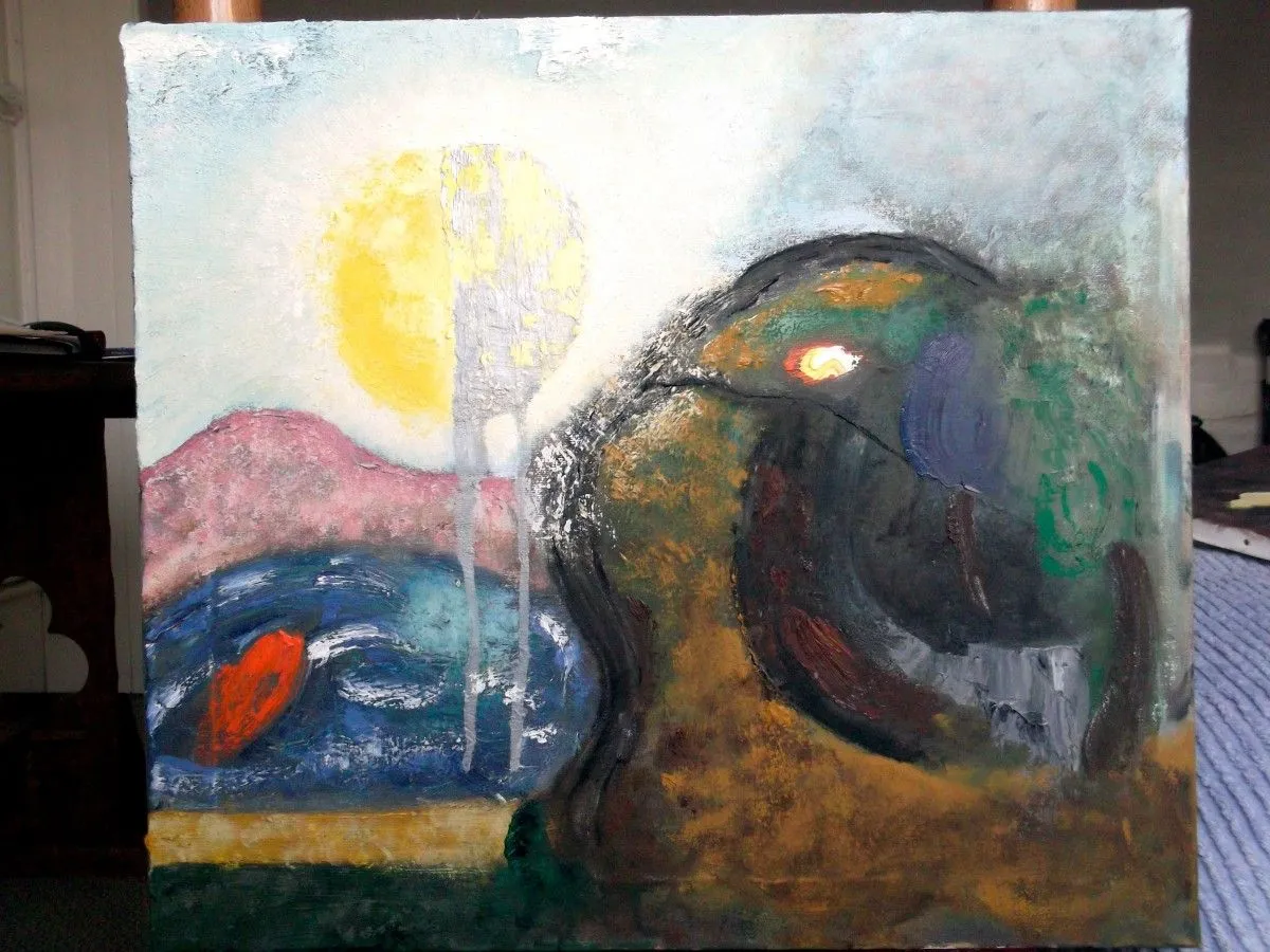'deep within the ravine,in the shadow of the sun', artwork by Miles Hartley