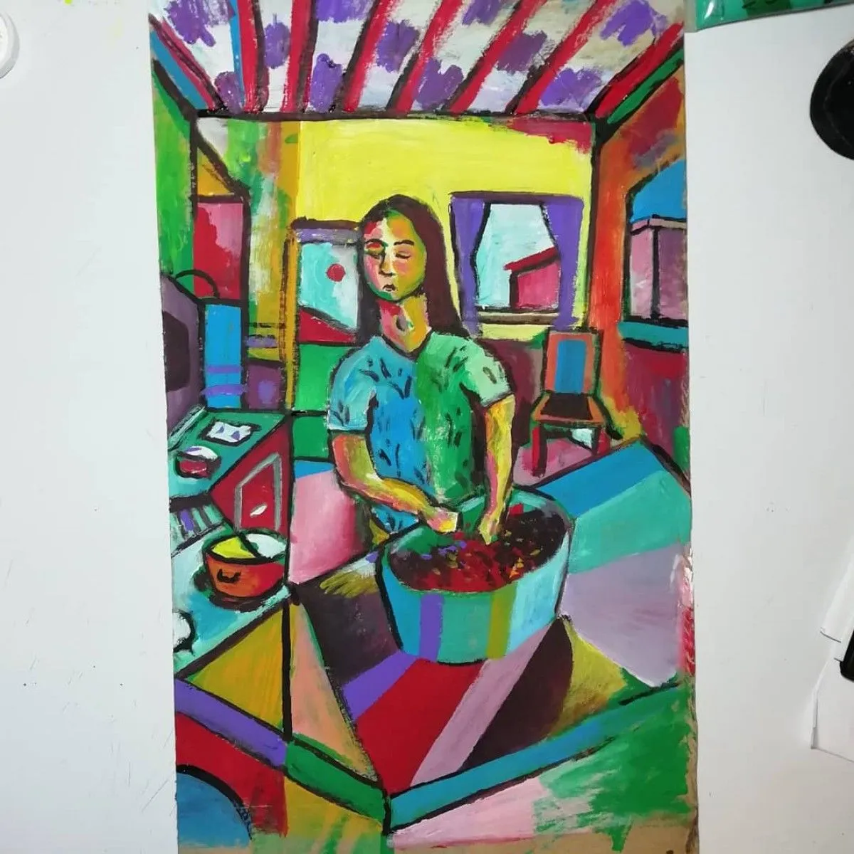 Mujer Separando Frijoles, œuvre de Aziel Barrientos