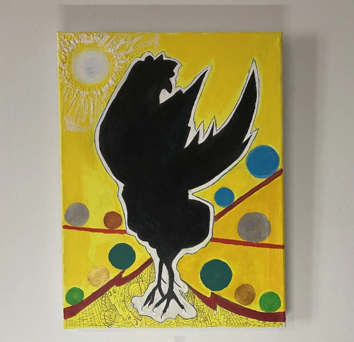 Dancing Rooster, artwork by Denis Roucau