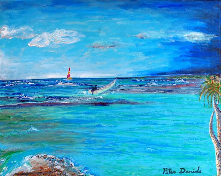 Boy in a boat, œuvre de Peter Daniels