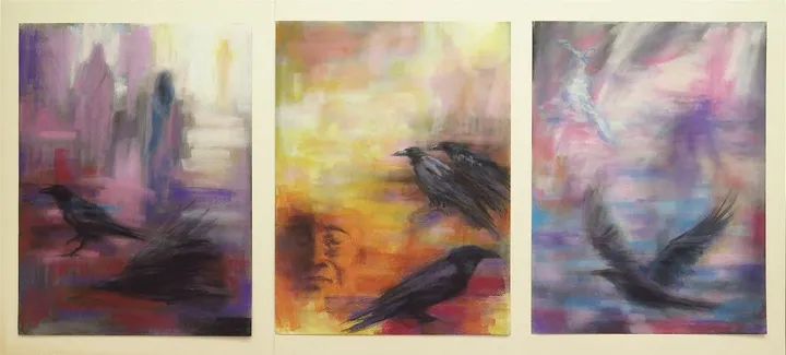 Raven Dream Triptych, œuvre de Ricardo Valbuena