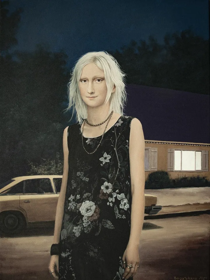 Contemporary portrait "Summer Night", artwork by Nataliya Bagatskaya