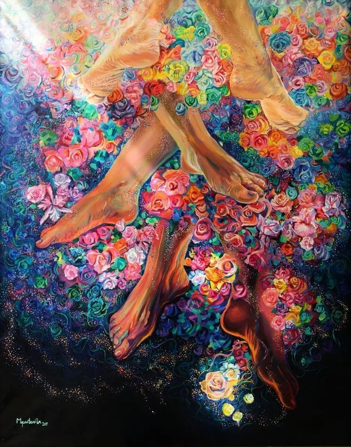 Caminando sobre flores, œuvre de Marcela Quintanilla