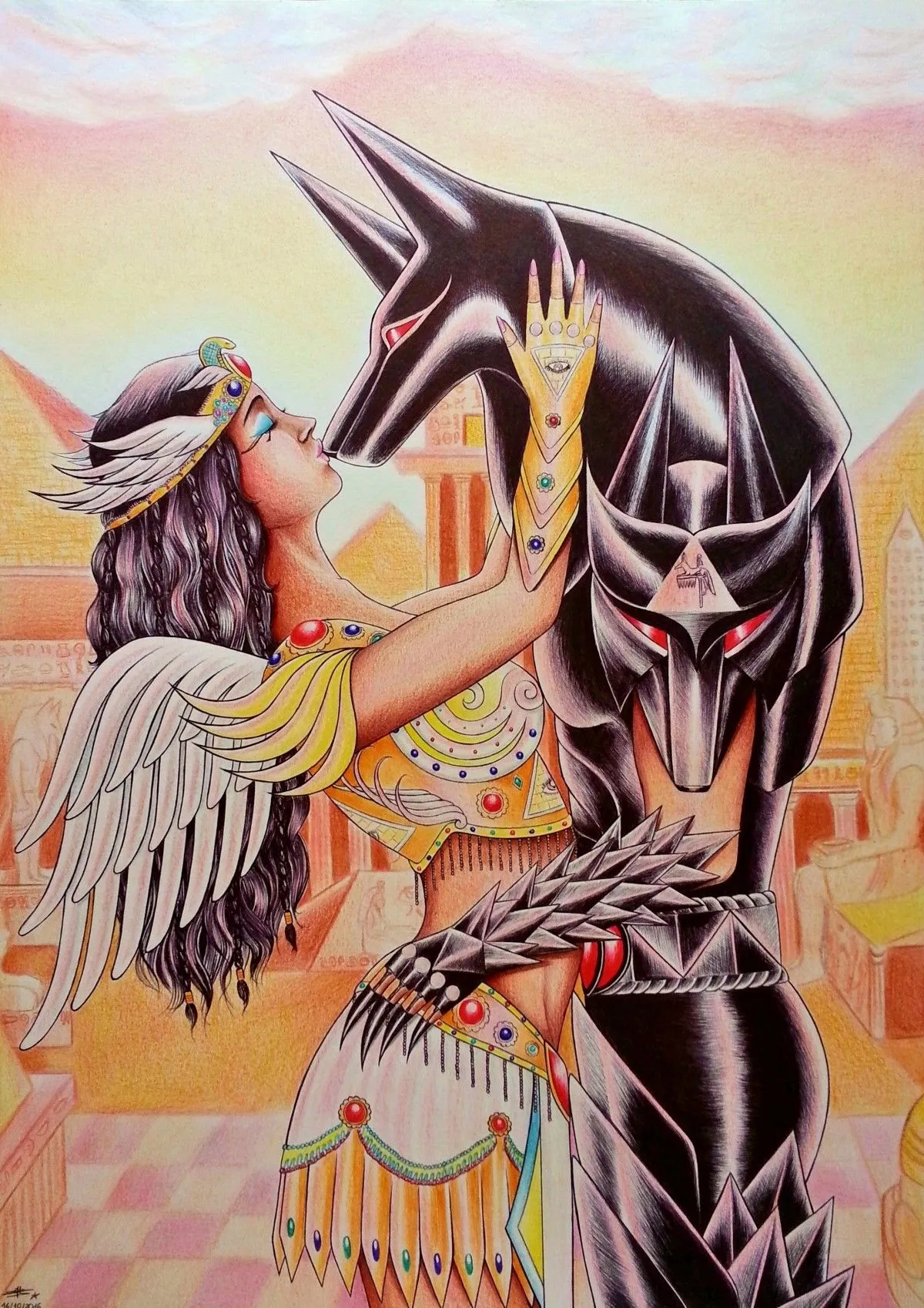 God Warriors Isis and Anubis, œuvre de Grinh VU
