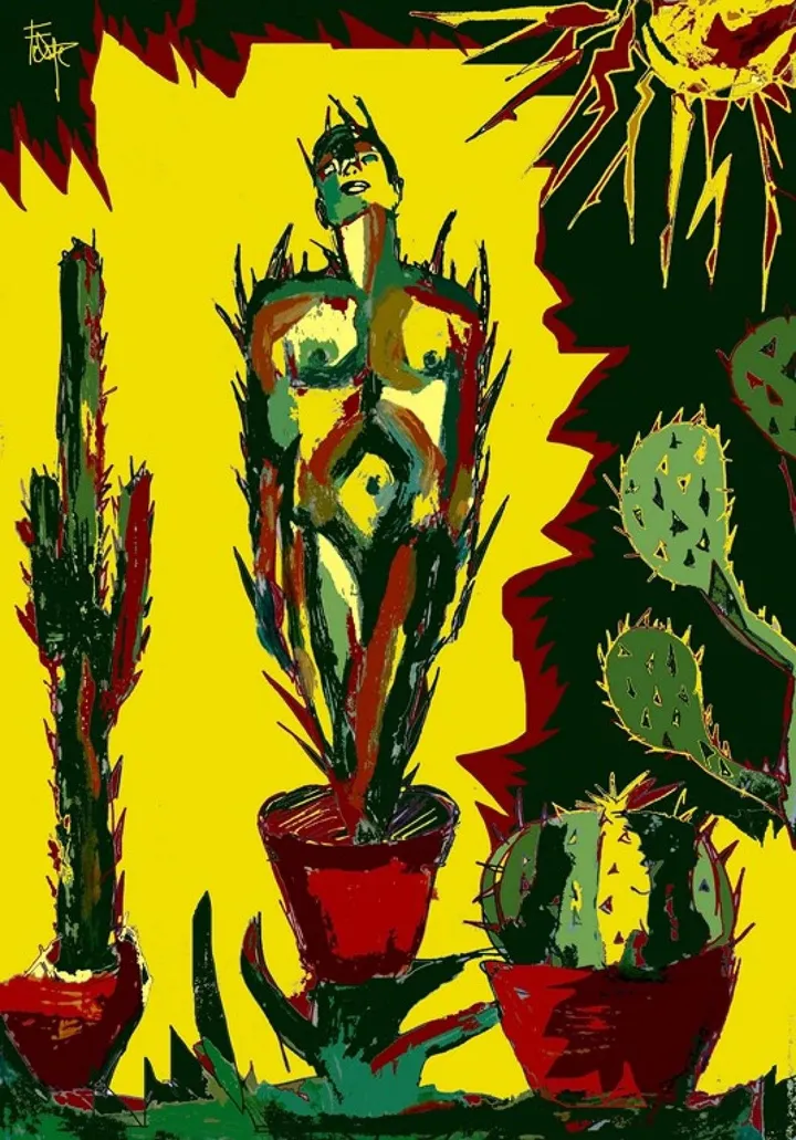 Homme Cactus, artwork by Felipe Peintre